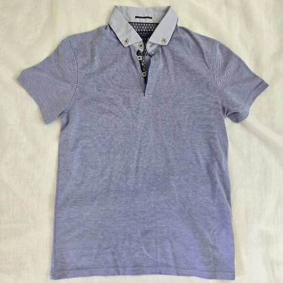 Ted Baker London Other - Ted Baker Polo Size 3 Small Short Sleeve Blue Shirt Work Business Casual Slim